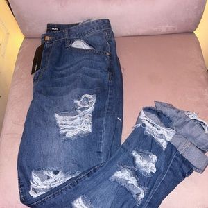 Distress fashion nova jeans